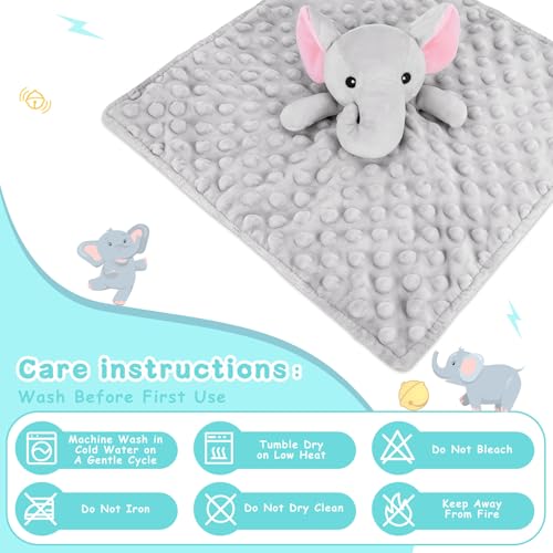 Image of Loveys for Babies,Soft Baby Security Blanket for Newborn Infant Toddler Snuggle Toy Stuffed Animal,Lovey Elephant Security Blankets Gifts Baby Unisex Birthday(Gray Elephant,12.4in)