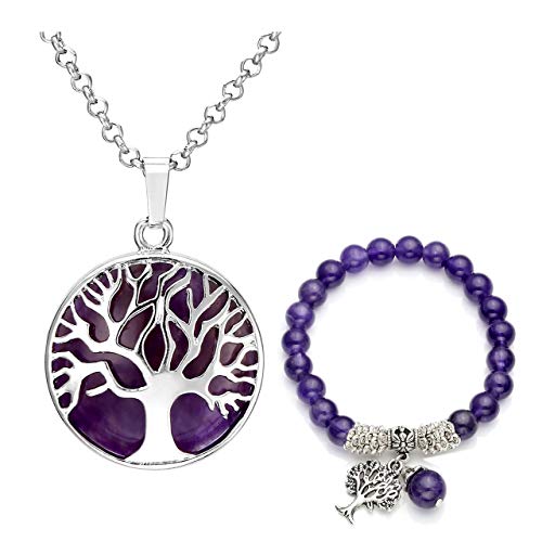 Jovivi Bijoux Pendentif Collier Quartz Rose Perles Pierre Naturelle Retro DIY Arbre de la Vie en Cuivre Argente Fil Forme Goutte d'eau Pierre Precieuse d'Energie avec Chaîne Jovivi Bijoux Pendentif Collier Quartz Rose Perles Pierre Naturelle Retro DIY Arbre de la Vie en Cuivre Argente Fil Forme Goutte d'eau Pierre Precieuse d'Energie avec Chaîne