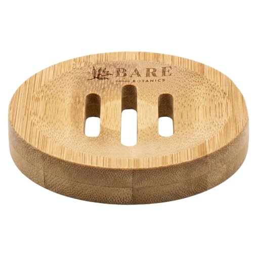Bare Botanics Bamboo Bar Soap Holder (2pcs) | 3-in Slotted Natural Bamboo Tray for Shower Steamers | Cruelty-Free & Vegan