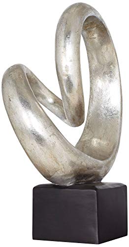 Studio 55D Slanted Spiral 16" High Silver Finish Modern Sculpture #TOP3