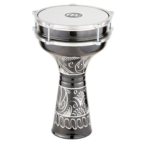 Meinl Percussion Aluminum Darbuka Egyptian Goblet Drum, Hand Engraved — Made in Turkey — Synthetic Head, 2-Year Warranty (HE-124)