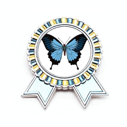 Broche spécimen bleu foncé en métal taille M pour une élégance intemporelle