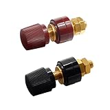 Jiozermi 2 Pcs 5/16' Copper Battery Terminal Studs, M8 Remote Battery Terminal Stud Pure Brass Terminal Binding Post Post Connectors Kit Red and Black