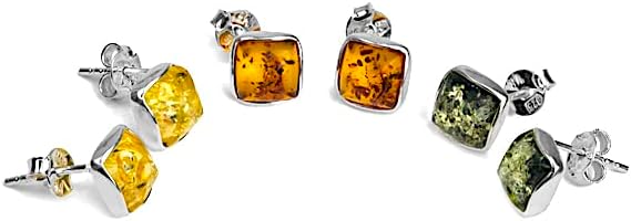 Ian and Valeri Co. Multicolor Amber Square Stud Earrings Set - Image 5
