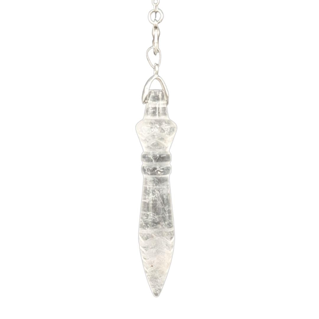 Pendule de Thot en Cristal de Roche – Pendule Égyptien de Haute Précision pour Radiesthésie, Divination & Feng Shui – Protection & Introspection – Pochette Offerte