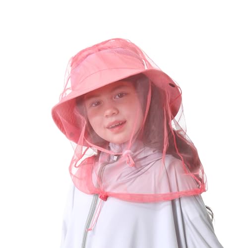 Kids Mosquito Head Net Hat - Bug Cap UPF 50+ Sun Protection for Beekeeping Garden Fishing