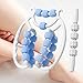 Menolana 20 Wheels Massage Roller Manual Elastic Multipurpose Portable Muscle Relaxation Roller with Massage Stick for Back Arms Thigh, Blue