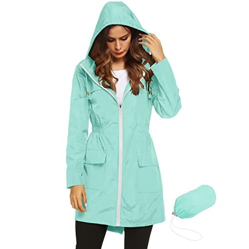Lomon Women Waterproof Lightweight Rain Jacket Active Outdoor Hooded Raincoat