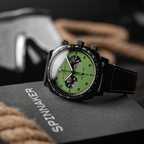 Image of Spinnaker Men's 42mm Hull Chronograph Watch with Leather Strap SP-5068