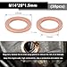 BWBWND 30 PCS Oil Drain Plug Gasket, 14mm ID Copper Drain Plug Crush Washer Seal Ring, Automotive Oil Sealing Gaskets Compatible with OEM PN Part 007603-014106, Car Accessories