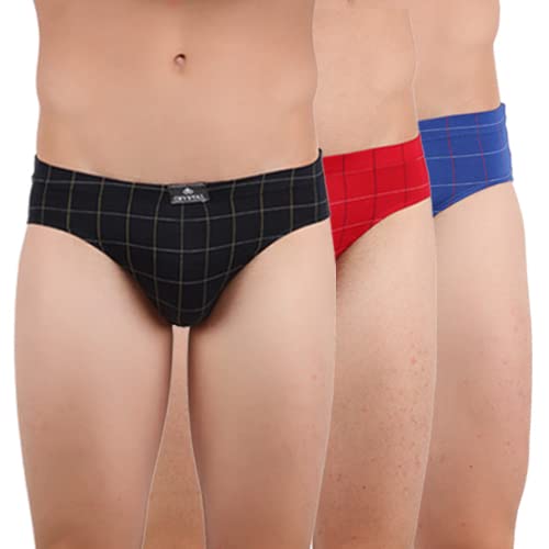 Italia Brief Men's Super Combed Cotton Checkered Brief with Concealed Waistband | Assorted | (Multipack)-image-25
