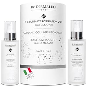 Regalos Originales para Mujer | Set de Regalo Cuidado Facial BIO | Crema Hidratante Colágeno Retinol Vitamina C+E+Serum Ácido Hialurónico/Baba de Caracol Antiarrugas Piel Sensible | 200ml Italia