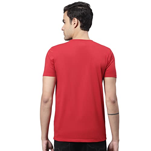 Image of Mack Jonney Men Round Neck Cotton Solid Regular Fit T-Shirt-T Anthraa 01-P