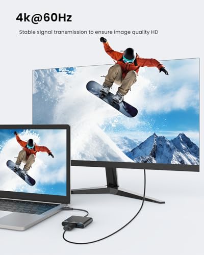 Image of Battony USB C to HDMI Adapter, Multiport AV Adapter with 4K@60Hz HDMI Output,4K Multi-AV Converter for for MacBook /Mac Pro Air iPad Pro and More USB-C Port Device