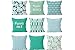 Ol322ay Zestaw poszewek na poduszki do surfowania, zestaw Mix and Match Tropical Beach poszewki na poduszki zestaw niebiesko-zielony, turkusowy, miętowy błękit zestaw upominkowy dla miłośników surferów
