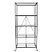 Origami Extra Large Wheeled 5-Shelf Folding Steel Wire Shelving, Black (21" x 36" x 78")