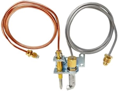 Natural Gas Furnace Pilot Light - What You Need to Know Before You Buy 5 Pilot Burner and Thermopile Assembly, 36 inch Leads Aluminum Thermopile 250-750 MV, with Natural Gas & Propane Gas Pilot Orifice for NG/LPG Furnace Controls Replacement Parts