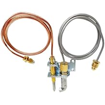 Pilot Burner and Thermopile Assembly, 36 inch Leads Aluminum Thermopile 250-750 MV, with Natural Gas & Propane Gas Pilot Orifice for NG/LPG Furnace Controls Replacement Parts