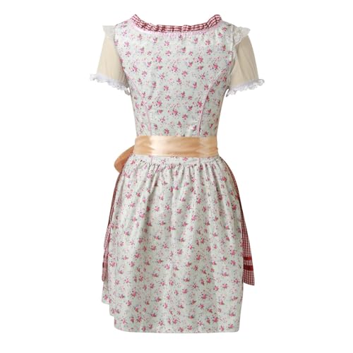 Robe dirndl midi trois pièces avec tablier et chemisier ajustables - 5