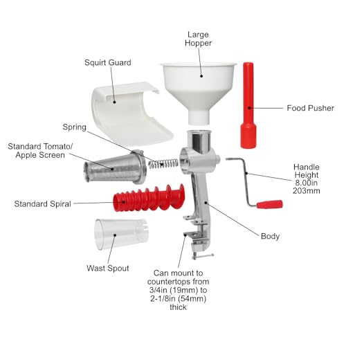 Kitchen Crop VKP250 Johnny Apple Sauce Maker, Tomato Sauce Maker, Remove Skins & Seeds From Produce, Model 250 Clamp Based Food Strainer thumb #3