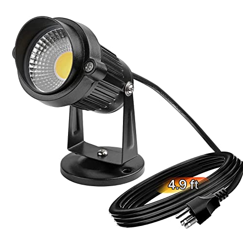 Lemonbest Outdoor Landscape Lighting - 5W Led Outdoor Spot Lights Uplighting Indoor Outdoor Spot Lights Garden Light Landscape Lights For Yard Garden House Wall (Cool White) #TOP4