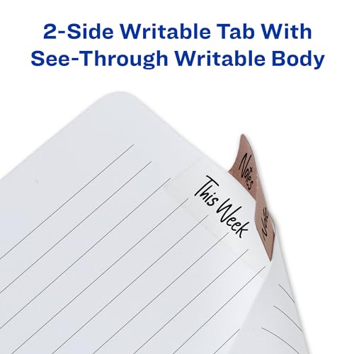 Image of Avery Margin Ultra Tabs, 2.5 inch x 1 inch, 24 Metallic Tabs | For Marking Pages in Books and Planners, Clear Body See-Through Design, 2-Side Writable, Smudge-Resistant, Fits Margins