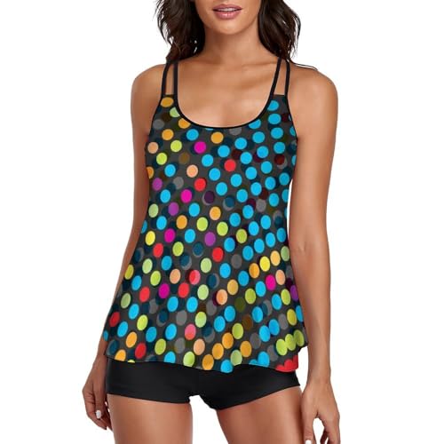 Maillot de bain tankini femme masquant le ventre avec short de garçon et robe de plage