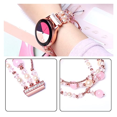 Correa de perlas de 20mm para Galaxy Active 2 de 44mm y 40mm para mujer 3