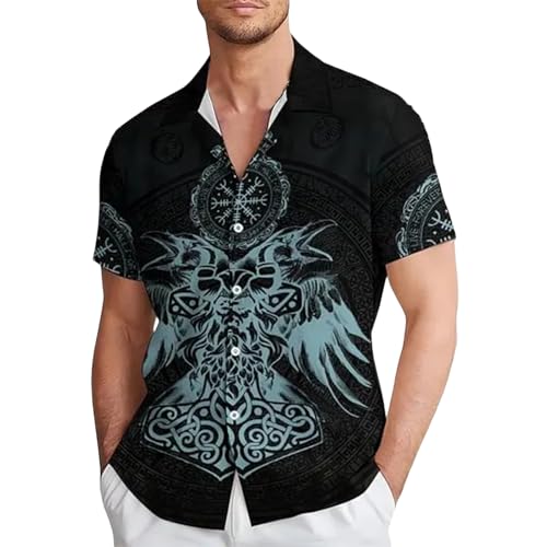 Chemise à manches courtes homme imprimé ours style nordique vêtement d'extérieur