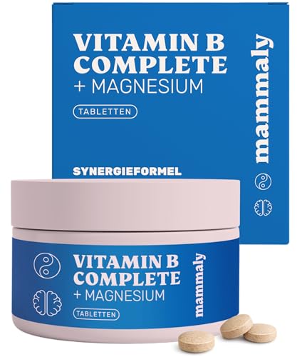 mammaly Vitamin B Komplex für Hunde mit Magnesium, Biotin & Vitamin B12 - Multivitamin für Nerven, Energie, Haut & Fell, 120 Tabletten für Deinen Hund, reicht 60-120 Tage