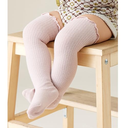 Baby Girls Socks,Toddlers Ruffle Sock,Girl's Knee-High Stockings, Kids Cozy Warm Solid Color Long Socks3
