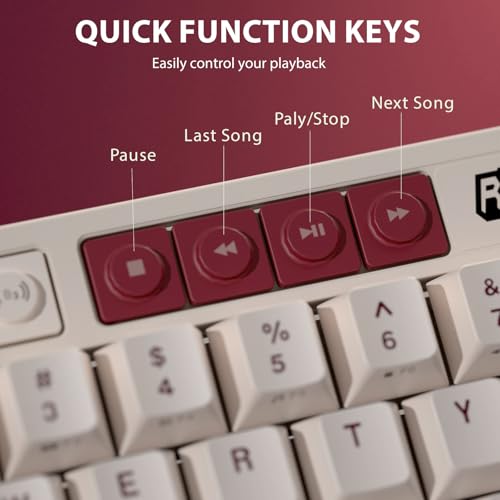Image of RK ROYAL KLUDGE M65 Wireless Mechanical Keyboard with Volume Knob, 60% Tri-Mode Gaming Keyboard 2.4G /BT /USB-C, Gasket Mount, Battery Display, PBT Keycaps, Hot-Swappable Cream Switch, White