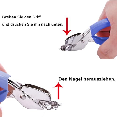 Sinzau Heftklammerentferner, Büroheftklammerziehwerkzeug, handgehaltener Komfort, Blau