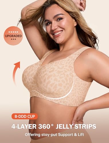 Image of LetsJoli Bras for Women Supportive Wireless Push Up Bra Full Coverage No Underwire Seamless Plus Size for Older Women