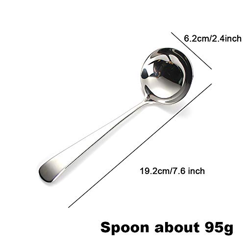 Hooye 7.6'' Gravy Ladle Sauce Soup Spoon Heavy Duty 18/10 Stainless Steel For Small Dishes (2 Pcs) #TOP1