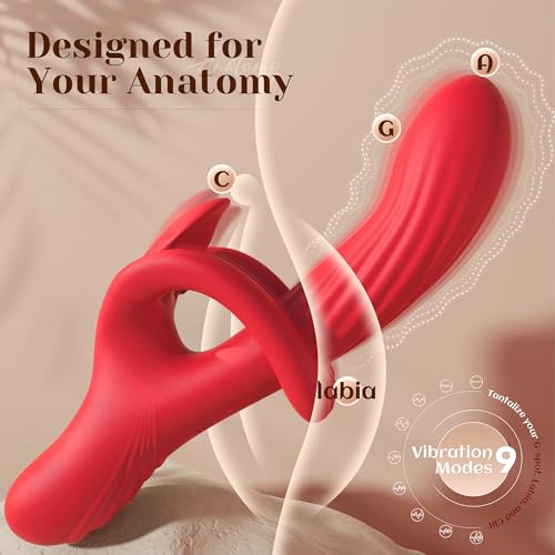 Image of Toendi G spot Vibrator Sex Toys for Women, Rabbit Sex Toy for Female Couple | Rabbit Vibrator with 360 Circular Motion, 9 Rotating Vibrators & 9 Vibration Modes G Spot Stimulation, Rose Toy Adult Toys