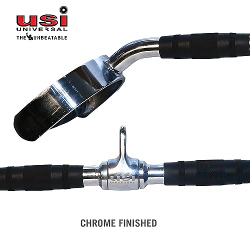 Image of USI UNIVERSAL Cable Machine Attachment LAT Pulldown Attachments Home Gym Triceps Pull Down Attachment Cable Machine Equipments for Home Gym (Silver- LAT Pull Down Bar)