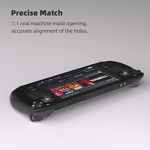 Mytrix Silicone Protective Case for Valve Steam Deck Console 2021, Shockproof Non-Slip Anti-Collision Grip Cover, Black Skin Shell Compatible with Steam Deck Accessories