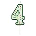 Produktbild PME CA054 Kerze, Grün, Nummer 4, klein, Kunststoff, Green, 3.5 x 1 x 4.3 cm