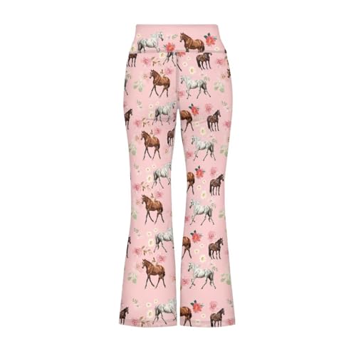 Image of Girls Flare Leggings Cute Bell Bottoms for Teen Girls Wide Leg Sweatpants for 5-14 T