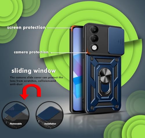 Image of Luxe Back Cover for Oppo A5 5G / Oppo K13X 5G | D10 Tough Armor Case | Sliding Camera Shield | 360 Protection | Kickstand Ring Holder | Military-Grade