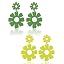 Yellow + Green Flower Earrings