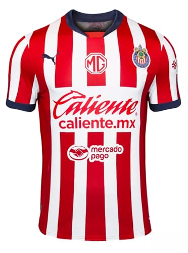 Futbol, Sports PUMA, Jersey Chivas Local Réplica 24-25, Hombre, Rojo con Blanco, Talla Mediano