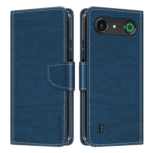 Shantime Étui Portefeuille Cuir Compatible avec Doro Aurora A10, Housse Colorée Rabat avec Cartes, Fermeture Aimantée Protection Totale(Bleu)