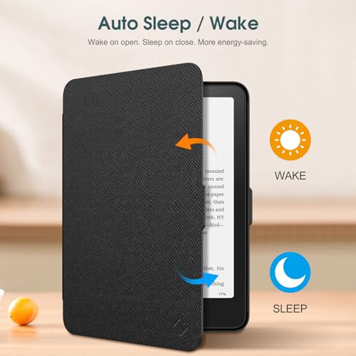 Fintie Hülle für 7 Kindle Paperwhite(12. Generation) - 2025/2024, Leichte Schutzhülle Case mit Auto Sleep/Wake für Kindle Colorsoft/Paperwhite Signature Edition, Schwarz
