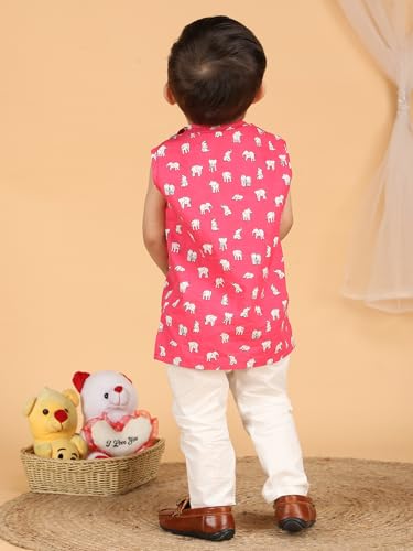 Image of POLKA TOTS Pure Cotton New Born Dress | Ultra-Soft, Breathable & Lightweight Sleeveless Jhabla Pant Set for Baby Boys & Girls | Baby Summer Clothes | Traditional Jabla & Pyjama Set for Newborns
