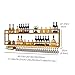 Wall Wine Rack Floating Bar Shelves Wall Mounted with LED Light Liquor Bottle Display Shelf with Hanging Wine Glass Rack Kitchen Wall Shelf Liquor Cabinet Bar Stand for Home Bar Cafe Restaurant(Gold,2