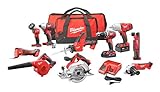 Milwaukee M18 18-Volt Lithium-Ion Cordless Combo Kit (10-Tool) with (2) Batteries, Charger and (2) Tool Bags