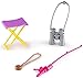 Barbie Camping Fun Accessory Pack-Fishing Pole, Compass, Binoculars 4 Pieces