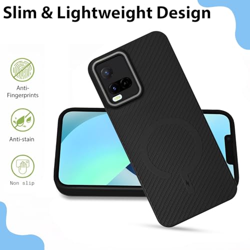 Image of LIRAMARK Rugged Carbon Fibre TPU Armor Silicone Back Cover Case for Vivo Y21 / Y21s / Y33s
